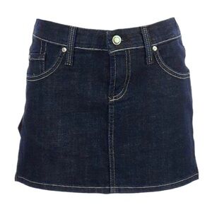 James Jeans Dry Aged Denim Mitch Tulsa Gold Dark Mini Skirt NWT Size 26
